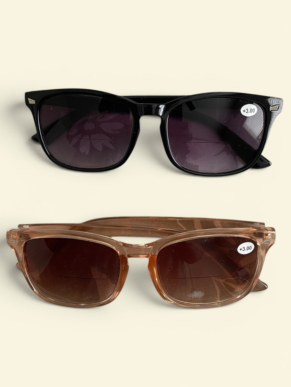 Two Pairs +3.00 Men’s or Women’s Bifocal Sunglass Readers